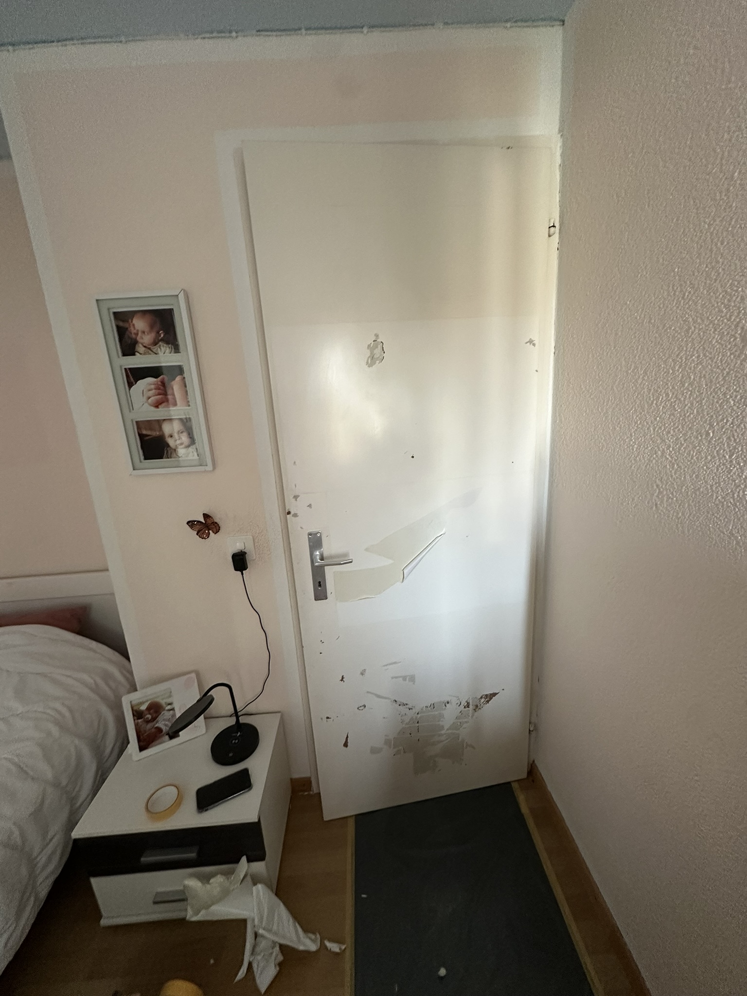 Vorher: Eine Tür in neuem Weiss